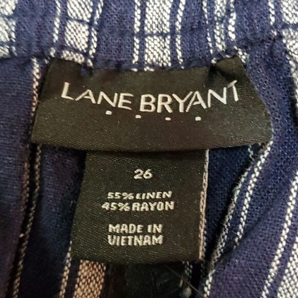 NWT, LANE BRYANT, capris blue/white striped. Sz 26. Vero comfortable. - Picture 7 of 8